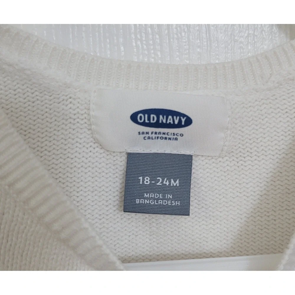 White Old Navy baby cardigan‎ sweater size 18-24 mo